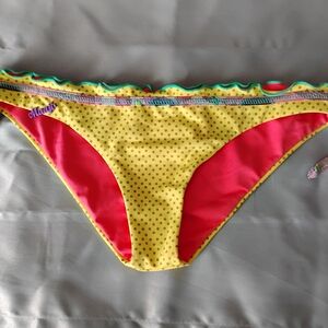 Maaji Yellow and Red Polka Dot Bikini Bottom